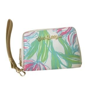 Lilly Pulitzer Zip-Around Wristlet Wallet Floral Print Multicolor with Strap